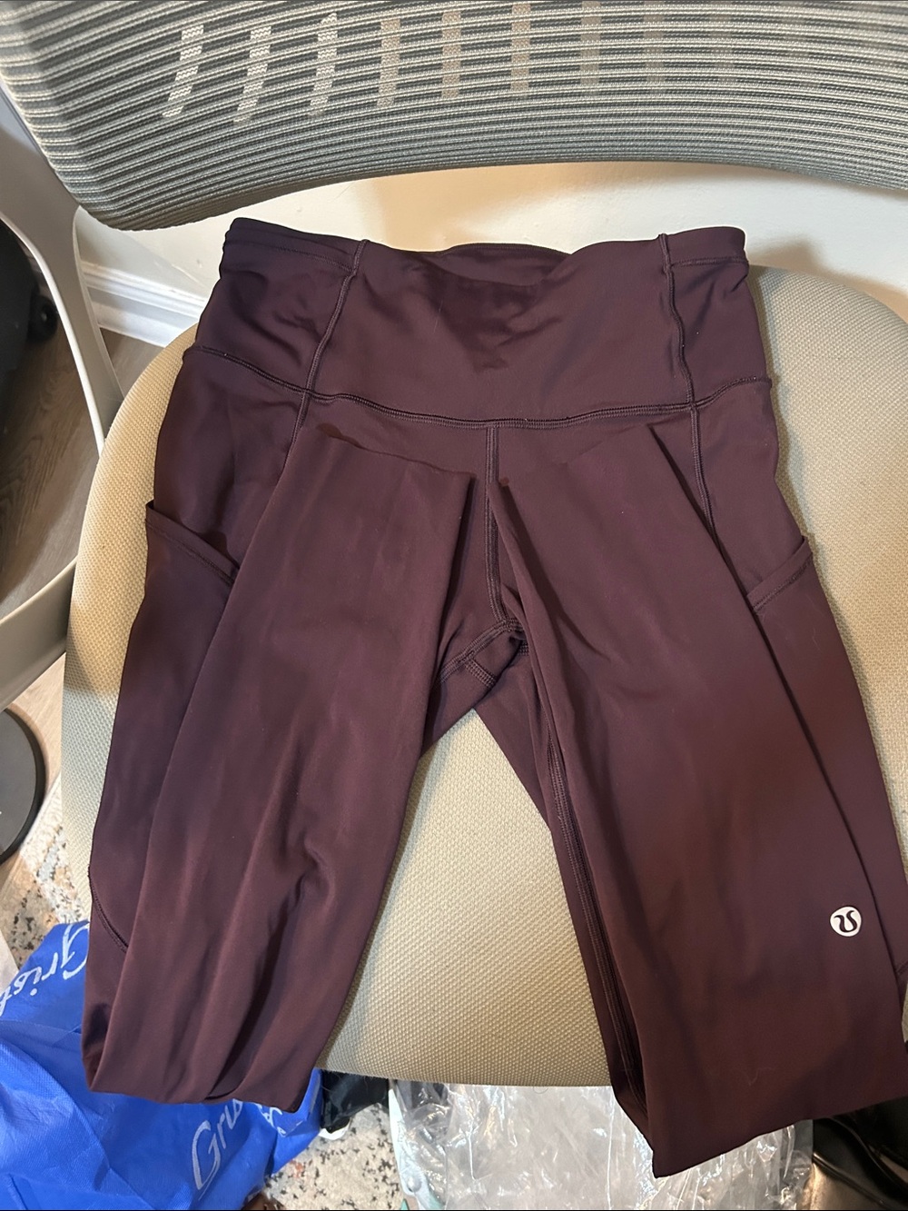 lululemon athletica Burgundy High-Rise Leggings with Side Pockets